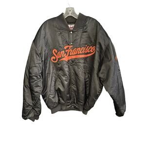 STARTER Black and Orange San Francisco Bomber Jacket